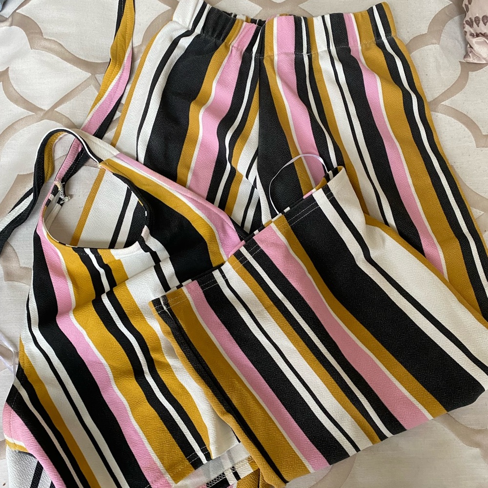 Halter Top + Wide Leg Pant Set